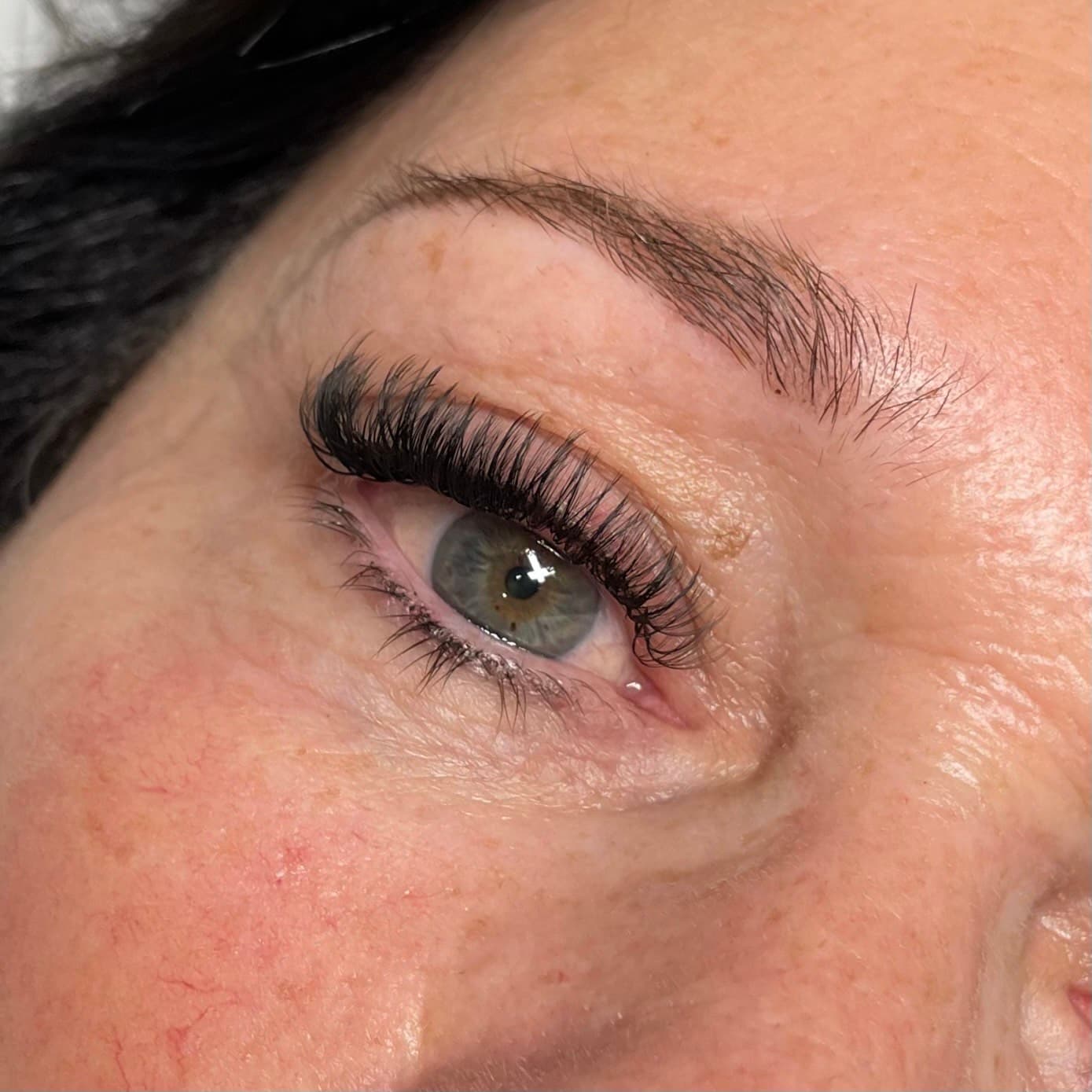 K Beauty angel lashes Wallsend - close-up of spiked lash line